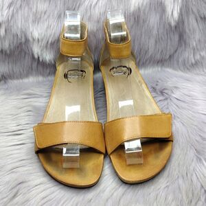 Abeo Bio System Inez Leather Wedge Sandals Womens Size 7N Narrow Width Tan